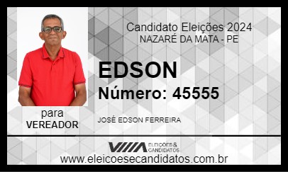 Candidato EDSON 2024 - NAZARÉ DA MATA - Eleições