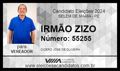 Candidato IRMÃO ZIZO 2024 - BELÉM DE MARIA - Eleições