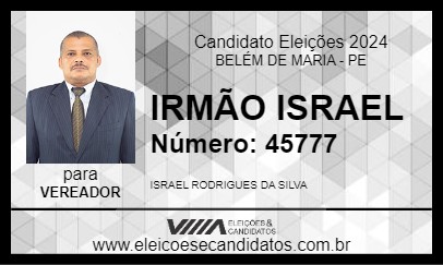 Candidato IRMÃO ISRAEL 2024 - BELÉM DE MARIA - Eleições