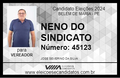 Candidato NENO DO SINDICATO 2024 - BELÉM DE MARIA - Eleições