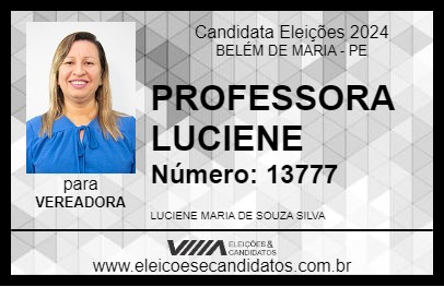 Candidato PROFESSORA LUCIENE 2024 - BELÉM DE MARIA - Eleições