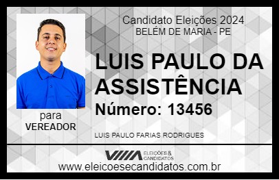 Candidato LUIS PAULO DA ASSISTÊNCIA 2024 - BELÉM DE MARIA - Eleições