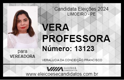 Candidato VERA PROFESSORA 2024 - LIMOEIRO - Eleições