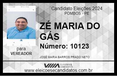 Candidato ZÉ MARIA DO GÁS 2024 - POMBOS - Eleições