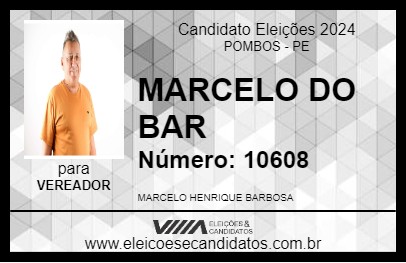 Candidato MARCELO DO BAR 2024 - POMBOS - Eleições