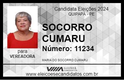 Candidato SOCORRO CUMARU 2024 - QUIPAPÁ - Eleições