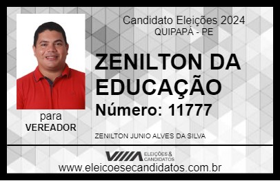 Candidato ZENILTON DA EDUCAÇÃO 2024 - QUIPAPÁ - Eleições