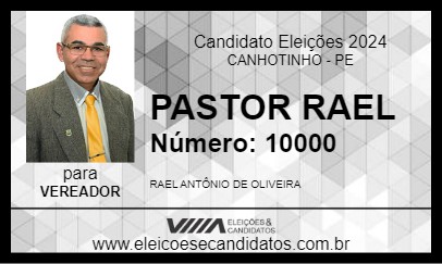 Candidato PASTOR RAEL 2024 - CANHOTINHO - Eleições