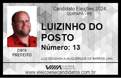 Candidato LUIZINHO DO POSTO 2024 - QUIPAPÁ - Eleições