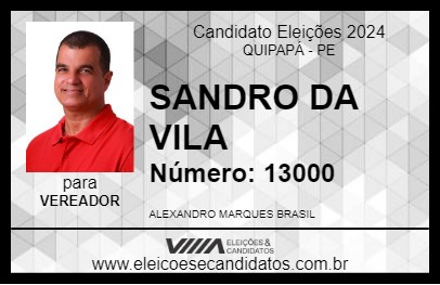 Candidato SANDRO DA VILA 2024 - QUIPAPÁ - Eleições