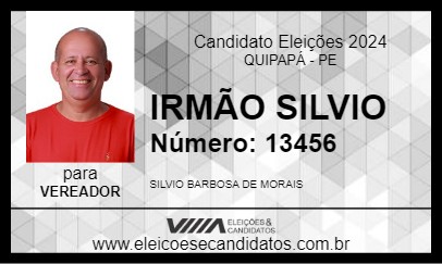 Candidato IRMÃO SILVIO 2024 - QUIPAPÁ - Eleições