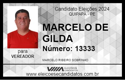 Candidato MARCELO DE GILDA 2024 - QUIPAPÁ - Eleições