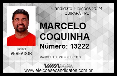 Candidato MARCELO  COQUINHA 2024 - QUIPAPÁ - Eleições