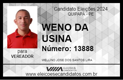 Candidato WENO DA USINA 2024 - QUIPAPÁ - Eleições