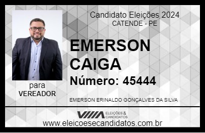 Candidato EMERSON CAIGA 2024 - CATENDE - Eleições