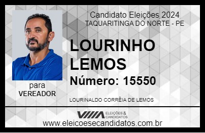 Candidato LOURINHO LEMOS 2024 - TAQUARITINGA DO NORTE - Eleições