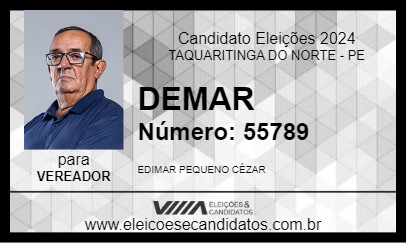 Candidato DEMAR 2024 - TAQUARITINGA DO NORTE - Eleições