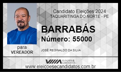 Candidato BARRABÁS 2024 - TAQUARITINGA DO NORTE - Eleições