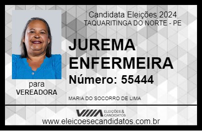 Candidato JUREMA ENFERMEIRA 2024 - TAQUARITINGA DO NORTE - Eleições