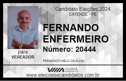 Candidato FERNANDO ENFERMEIRO 2024 - CATENDE - Eleições