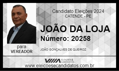 Candidato JOÃO DA LOJA 2024 - CATENDE - Eleições