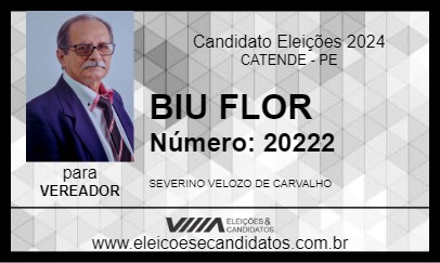 Candidato BIU FLOR 2024 - CATENDE - Eleições