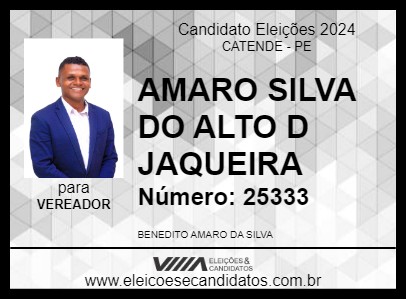 Candidato AMARO SILVA DO ALTO D JAQUEIRA 2024 - CATENDE - Eleições