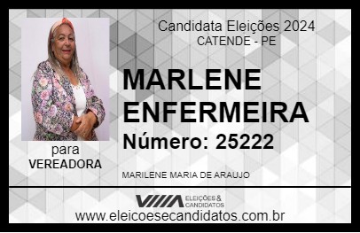 Candidato MARLENE ENFERMEIRA 2024 - CATENDE - Eleições