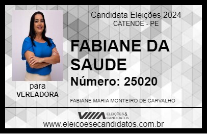 Candidato FABIANE DA SAUDE 2024 - CATENDE - Eleições