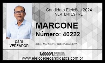 Candidato MARCONE 2024 - VERTENTES - Eleições