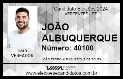 Candidato JOÃO ALBUQUERQUE 2024 - VERTENTES - Eleições