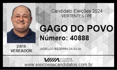 Candidato GAGO DO POVO 2024 - VERTENTES - Eleições