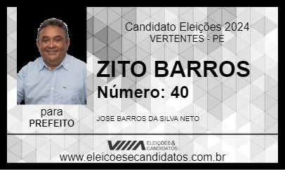 Candidato ZITO BARROS 2024 - VERTENTES - Eleições