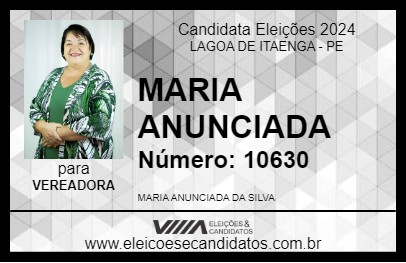 Candidato MARIA ANUNCIADA 2024 - LAGOA DE ITAENGA - Eleições