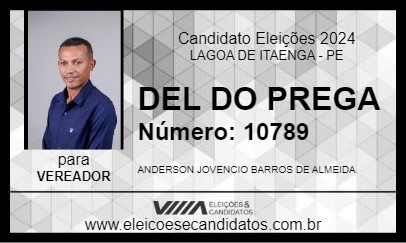 Candidato DEL DO PREGA 2024 - LAGOA DE ITAENGA - Eleições