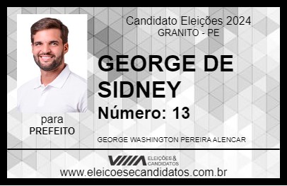 Candidato GEORGE DE SIDNEY 2024 - GRANITO - Eleições