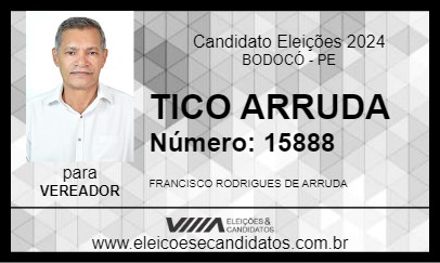 Candidato TICO ARRUDA 2024 - BODOCÓ - Eleições