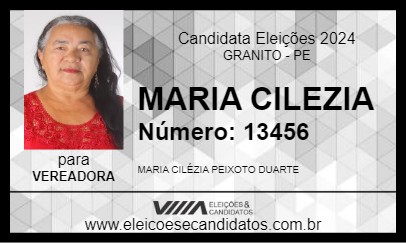 Candidato MARIA CILEZIA 2024 - GRANITO - Eleições