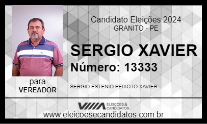 Candidato SERGIO XAVIER 2024 - GRANITO - Eleições