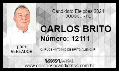 Candidato CARLOS BRITO 2024 - BODOCÓ - Eleições