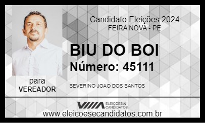 Candidato BIU DO BOI 2024 - FEIRA NOVA - Eleições