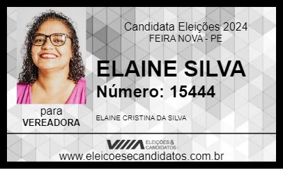 Candidato ELAINE SILVA 2024 - FEIRA NOVA - Eleições