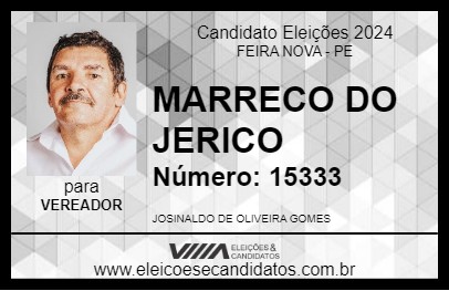 Candidato MARRECO DO JERICO 2024 - FEIRA NOVA - Eleições