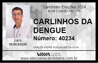 Candidato CARLINHOS DA DENGUE 2024 - BOM CONSELHO - Eleições