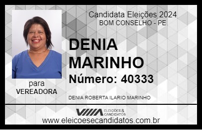 Candidato DENIA MARINHO 2024 - BOM CONSELHO - Eleições