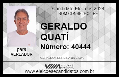 Candidato GERALDO QUATÍ 2024 - BOM CONSELHO - Eleições