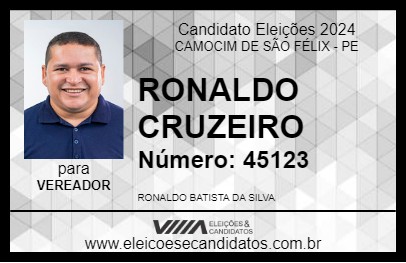 Candidato RONALDO CRUZEIRO 2024 - CAMOCIM DE SÃO FÉLIX - Eleições