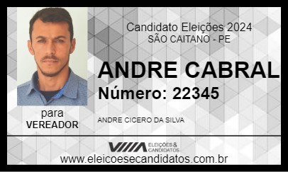 Candidato ANDRE CABRAL 2024 - SÃO CAITANO - Eleições