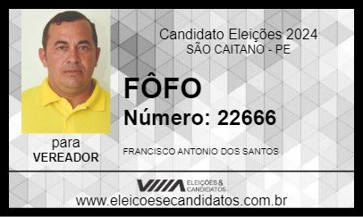 Candidato FÔFO 2024 - SÃO CAITANO - Eleições