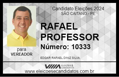 Candidato RAFAEL PROFESSOR 2024 - SÃO CAITANO - Eleições